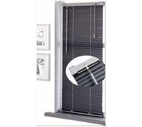 FINE STAR PVC Blinds Contrast Slate Window Venetian Home Office Easy Fit Blind TRIMMABLE (135CM (53") WIDTH X 150CM (59") DROP)