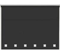 fine star ROLLER BLIND BLINDS CHROME SQUARE EYELET EDGE TRIMABLE WITH FITTING (BLACK, WIDTH 150CM (59") X DROP 160CM (63"))