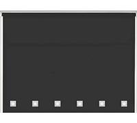 fine star ROLLER BLIND BLINDS CHROME SQUARE EYELET EDGE TRIMABLE WITH FITTING (BLACK, WIDTH 60CM (24") X DROP 160CM (63"))