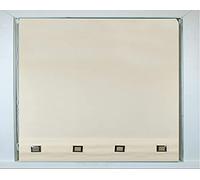 FINE STAR ROLLER BLIND BLINDS CHROME SQUARE EYELET EDGE TRIMABLE WITH FITTING (IVORY, WIDTH 150CM (59") X DROP 160CM (63"))