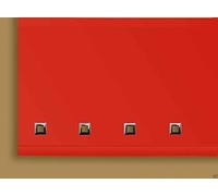 fine star ROLLER BLIND BLINDS CHROME SQUARE EYELET EDGE TRIMABLE WITH FITTING (RED, WIDTH 60CM (24") X DROP 160CM (63"))