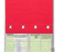 fine star ROLLER BLIND BLINDS CHROME SQUARE EYELET EDGE TRIMABLE WITH FITTING (SIGNAL RED, WIDTH 120CM (47") X DROP 160CM (63"))