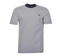 Fine Stripe T Shirt Navy Snow White, Medium