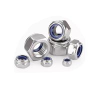 Fine Thread M5 M6 M7 M8 M10 M12 M14 M16 Pitch 0.5~1.5mm 304 Stainless Steel Nylon Insert Lock Nut Hexagon Self-locking Locknut(5pcs M12x1.25)