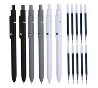 Fine Tip Gel Pens, 14.5x1cm PP 0.5mm Retractable Quick Dry Ink Writing Stationery Set of 6, Smooth Pens for Office, School, College, Journaling, Drawing, Note Taking