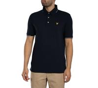 Fine Tipped Polo Shirt Dark Navy/Chalk Blue L