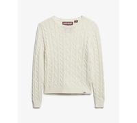 Fine twist cable knit jumper essential round neck women Superdry Beige L