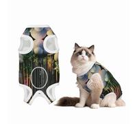 Fine Water Drop Dog Surgery Suit Recovery Suit, 100% Cotton Breathable Full Body Dog & Cat Surgical Suit with Cute Prints, Alternative to Cone for Spay Neuter Wound Care, Male & Female Pets X-Large