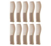 Fine Wide Tooth Comb Set Round Teeth Dual Density Styling Comb Ergonomic Handle Wheat Straw Material Portable Hair Comb for Home Travel 10Pcs