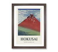 Fine Wind, Clear Morning By Katsushika Hokusai Asian Japanese Framed Wall Art Print, Ready to Hang Picture for Living Room Bedroom Home Office Décor, Walnut A2 (64 x 46 cm)