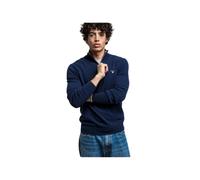 Fine Wool Half-Zip Turtleneck, male, Gant, Turtlenecks, Blue, 5XL, Knitwear 5XL