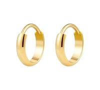 FINE4U 1 Pair Wide Chunky Conch Clicker Rings 12mm Cartilage Hoop Earrings Earlobe Nose Piercing Jewelry, ASTM F136 Titanium Gold Plated Cartilage Earrings for Women & Men, Body Implant Grade Nose
