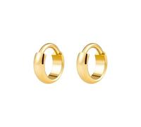 FINE4U 1 Pair Wide Chunky Conch Clicker Rings 8mm Cartilage Hoop Earrings Earlobe Nose Piercing Jewelry, ASTM F136 Titanium Gold Plated Cartilage Earrings for Women & Men, Body Implant Grade Nose