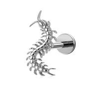 FINE4U - 16G 6mm 8mm ASTM F136 Titanium Cartilage Piercing Jewelry Stud for Tragus Helix Conch Flat, Titanium, no gemstone