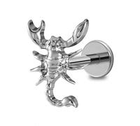 FINE4U - 16G 6mm 8mm ASTM F136 Titanium Cartilage Piercing Jewelry Stud for Tragus Helix Conch Flat, Titanium