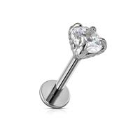 FINE4U 16G ASTM F136 Titanium Dragon Claw Piercing Jewelry Stud with 6mm 8mm post for Conch Helix Tragus Flat, Hypoallergenic Internally Threaded, Titanium, cubic zirconia