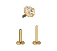 FINE4U 18G 6mm 8mm ASTM F136 Titanium Piercing Jewelry Stud for Helix, Tragus, Conch, Cartilage Earrings Stud, 3mm CZ, Titanium