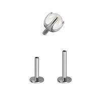 FINE4U 1PC 16G 6mm 8mm Cartilage Earring Stud for Tragus Conch Helix - ASTM F136 Titanium Screw on Flatback Stud Piercing Jewelry, Titanium