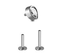 FINE4U 1PC 16G ASTM F136 Titanium Teardrop Cubic Zirconia Piercing Jewelry for Conch, Tragus, Helix with 6mm 8mm Post, Titanium