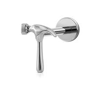 FINE4U 1PC ASTM F136 Titanium Internally Threaded Piercing Jewelry Stud 16G 6mm 8mm for Helix, Tragus, Conch, Flat, 16G(1.2mm), Titanium, no gemstone