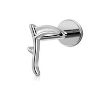 FINE4U 1PC ASTM F136 Titanium Internally Threaded Piercing Jewelry Stud 16G 6mm 8mm for Helix, Tragus, Conch, Flat, Titanium, no gemstone