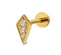 FINE4U Helix Piercing Jewelry 16G 6mm 8mm - ASTM F136 Titanium Flat Back Stud for Tragus Conch Helix Flat Labret, Screw on Hypoallergenic Cartilage Earring