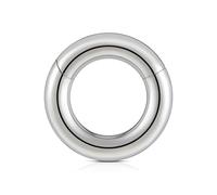 FINE4U Large Gauge Hinged Hoop 6G 8G 10G 10mm 12mm 14mm 16mm - ASTM F136 Titanium Clicker for Septum, Lobe Stretching, Hypoallergenic Nickel Free Body Piercing Jewelry, Titanium