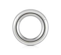 FINE4U Large Gauge Hinged Hoop 6G 8G 10G 10mm 12mm 14mm 16mm - ASTM F136 Titanium Clicker for Septum, Lobe Stretching, Hypoallergenic Nickel Free Body Piercing Jewelry, Titanium