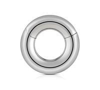 FINE4U Large Gauge Hinged Hoop 6G 8G 10G 10mm 12mm 14mm 16mm - ASTM F136 Titanium Clicker for Septum, Lobe Stretching, Hypoallergenic Nickel Free Body Piercing Jewelry, Titanium