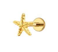 FINE4U Titanium Internally Threaded Stud - Starfish Gold, 16G 6&8mm