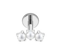 FINE4U Triple Cluster Faux Pearl Cartilage Stud Silver