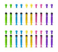 FINEASY 20 Pack 5ml Plastic Syringe with Cap, Colourful Syringe Reusable, Disposable Sterile Syringes for Scientific Labs Measuring Baby Medicine Dispensing Animal Feeding Plant Watering