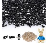 FINEASY 300pcs Safety Eyes for Crochet Toys with Washer, Black Plastic Doll Eyes for Soft Toy Making, Safety Eyes for Amigurumi for Teddy Bear DIY Stuffed Push Animal Craft (6mm)