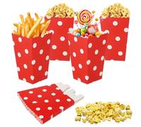 FINEASY 40 Pcs Popcorn Boxes, Popcorn Bags Striped Paper Candy Container, Cardboard for Party, BBQ, Movie Night, Birthday Party Cinema Home Treats, Kids (Dots)