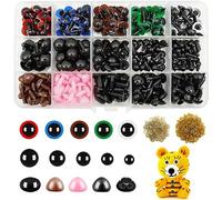 FINEASY 560PCS Safety Eyes for Toy Making, Plastic Doll Eyes for Amigurumi, Teddy Bear Eyes, Colorful Safety Eyes and Noses with Washers for Puppet Doll Teddy Plush DIY Crafts