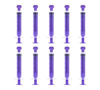FINEASY Plastic Syringe with Cap, 5ml&10ml Disposable Sterile Syringes, Syringe Reusable for Animal Feeding Scientific Labs Measuring Baby Medicine Dispensing Plant Watering,Violet (10ml/10pcs)