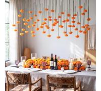 FineCheer 12 Pack 5 ft Artificial Marigold Flowers Hanging Garland Decorations Orange Marigold from Ceiling Dangling Faux Floral Vine Strings with Hook for Wall Autumn Party Day of the Dead Decor