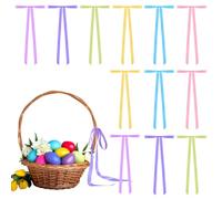 FineCheer 12 Pcs 24 Inch Large Easter Spring Bows Wreaths Decoration DIY Spring Easter Holiday Bow Crafts for Wreath Basket Tree Topper Home Front Door Outdoor Egg Decoration(Stain Style)