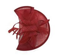 Finecy In Fascinator Wedding Hat for Women Headwear Ladies Race Royal Ascot Cocktail Tea Party Derby Hat with Headband and Clip (UK, Numeric, 4, 5, Red)