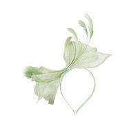 Finecy In Fascinator Wedding Hat for Women Headwear Ladies Race Royal Ascot Cocktail Tea Party Derby Hat with Headband and Clip (UK, Numeric, 4, 5, Pastel Green)