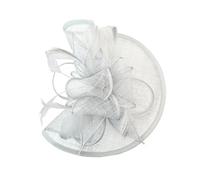 Finecy In Fascinator Wedding Hat for Women Headwear Ladies Race Royal Ascot Cocktail Tea Party Derby Hat with Headband and Clip (UK, Numeric, 4, 5, Light Grey)