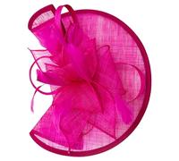 Finecy In Fascinator Wedding Hat for Women Headwear Ladies Race Royal Ascot Cocktail Tea Party Derby Hat with Headband and Clip (UK, Numeric, 4, 5, Fuchsia)