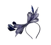 Finecy In Fascinator Wedding Hat for Women Headwear Ladies Race Royal Ascot Cocktail Tea Party Derby Hat with Headband and Clip (UK, Numeric, 4, 5, Navy)