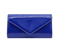 Finecy In Glossy Envelope Clutch Bag With Detachable Chain Strap, Lovely Clutch for Wedding Bridal Prom Cocktail Party Ladies Evening Bag for Women New (Royal Blue)