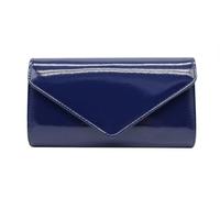 Finecy In Glossy Envelope Clutch Bag With Detachable Chain Strap, Lovely Clutch for Wedding Bridal Prom Cocktail Party Ladies Evening Bag for Women New (Navy)