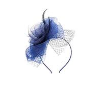 Finecy In NEW Women Flower Feather Headpiece Fascinator Headband Clip Mesh Wedding Party Royal Ascot Blue