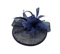 Finecy In New Women Ladies Feather Pillbox Fascinator Headband Wedding Royal Ascot Formal Race (Navy)