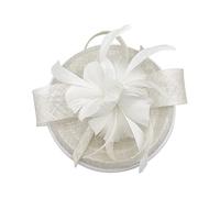 Finecy In New Women Ladies Feather Pillbox Fascinator Headband Wedding Royal Ascot Formal Race (Off White)