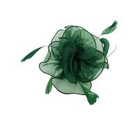 Finecy In New Women Ladies Feather Satin Net Hat Headband Clip Fascinator Wedding Race Royal Ascot Green