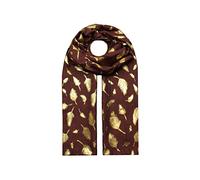 Finecy in NEW Women Ladies Gold Metallic Foil Feather Pattern Scarf Warp Maroon